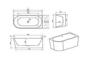 Акриловая ванна Royal Bath RIVA RB610312-BL 180х80 белый купить в интернет-магазине Sanbest