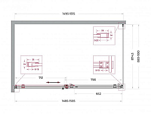 Душевой уголок BelBagno SOFT_CLOSE-2-AH-1 150х90 стекло прозрачное/профиль оружейная сталь купить в интернет-магазине Sanbest