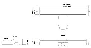 Душевой лоток Boheme Premium Linear 80 черный матовый купить в интернет-магазине Sanbest