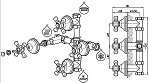 Смеситель для душа Rav-Slezak MORAVA RETRO MK386K хром купить в интернет-магазине сантехники Sanbest