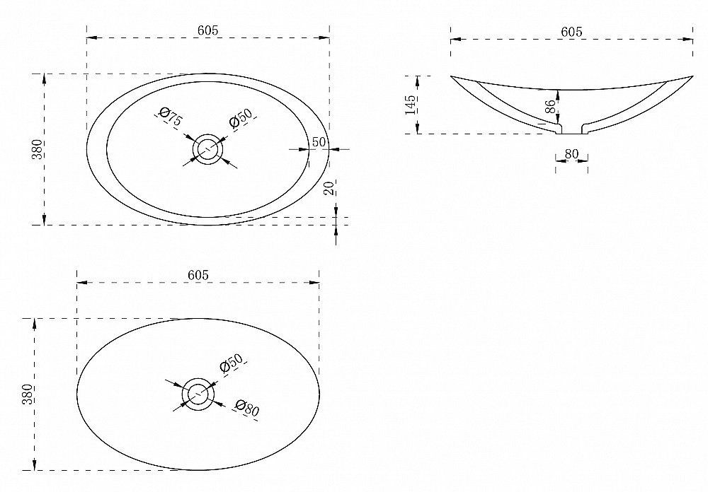 Раковина Abber Kristall 60 AT2808Opal коричневая прозрачная купить в интернет-магазине Sanbest