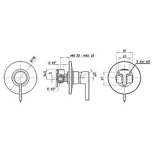 Смеситель для душа PAINI Brera 74PJ690 золото матовое купить в интернет-магазине сантехники Sanbest