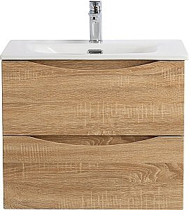 Тумба с раковиной BelBagno MARINO-CER-N-600-2C-SO-WO-P Rovere Bianco для ванной в интернет-магазине Sanbest