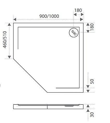 Душевой поддон Good door ПЕНТА 100x100 купить в интернет-магазине Sanbest