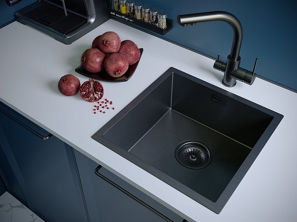 Смеситель для кухни Paulmark Essen Es213011-GM Вороненная сталь купить в интернет-магазине сантехники Sanbest