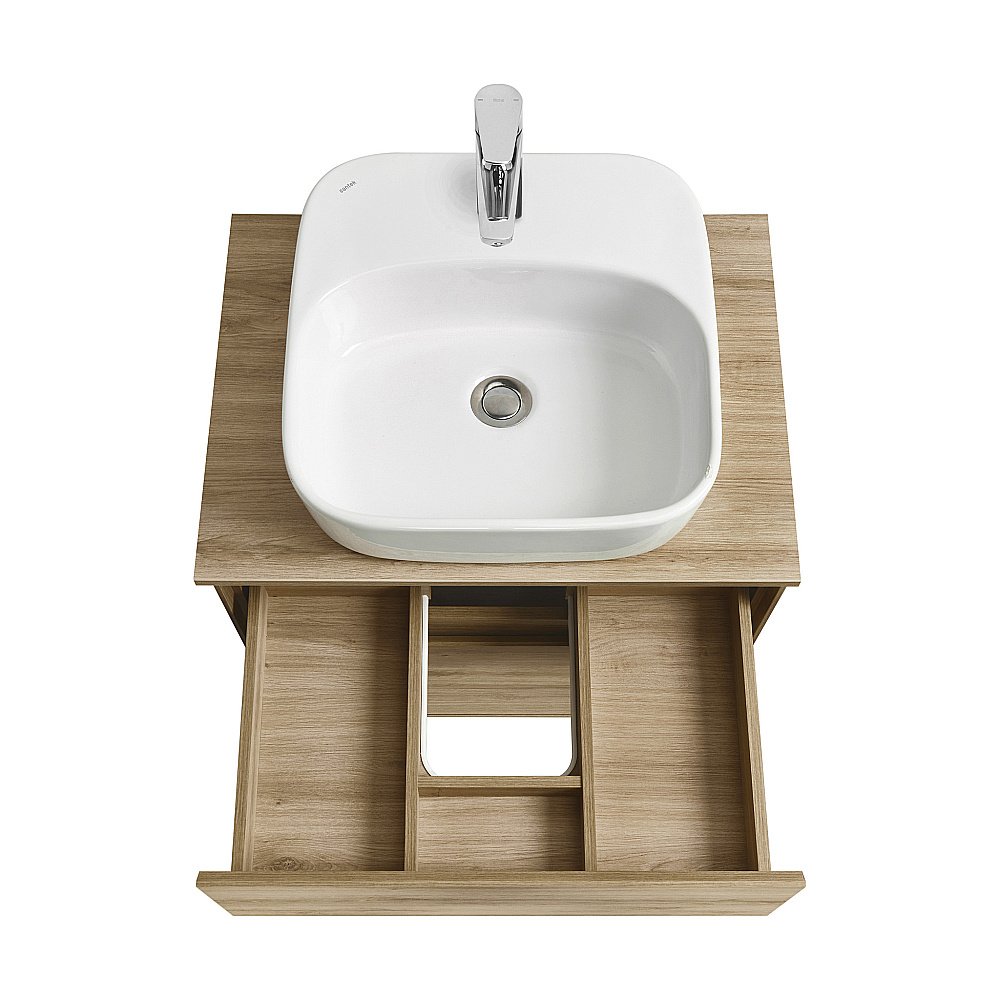 Тумба со столешницей Акватон Либерти 60 дуб эльвезия для ванной в интернет-магазине Sanbest