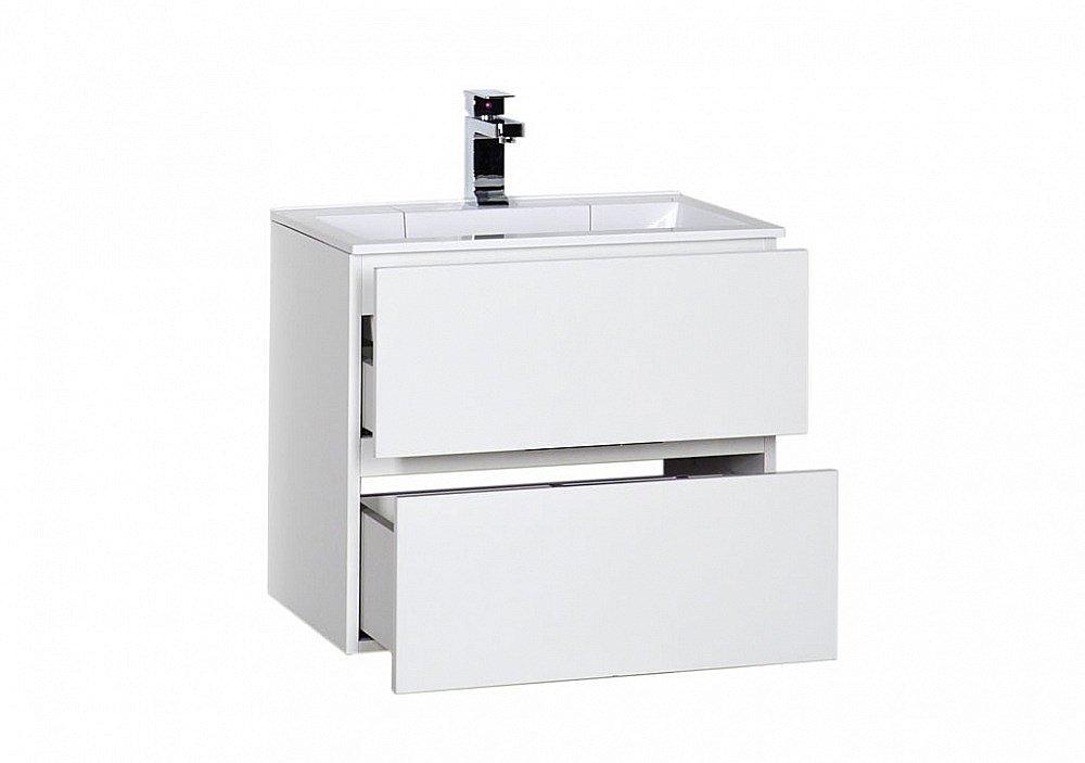 Тумба с раковиной Aquanet Алвита 60 белая глянцевая для ванной в интернет-магазине Sanbest