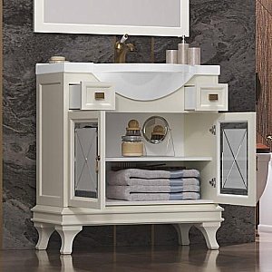 Тумба с раковиной Опадирис Борджи 85 слоновая кость для ванной в интернет-магазине Sanbest