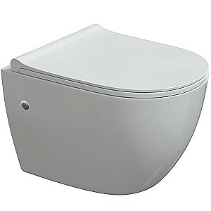 Унитаз подвесной Berges АТОМ Line 410  безободковый, с инсталляцией, белый/кнопка черная Soft Touch купить в интернет-магазине Sanbest