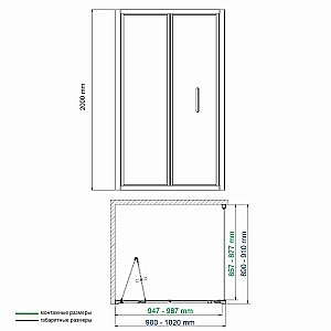 Душевой уголок WasserKRAFT Weser 78F18 100х90 стекло прозрачное/профиль серебро купить в интернет-магазине Sanbest