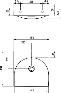 Раковина Ravak Lite XJX01345000 белый купить в интернет-магазине Sanbest