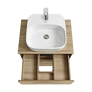 Тумба со столешницей Акватон Либерти 60 дуб эльвезия для ванной в интернет-магазине Sanbest