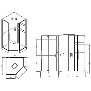 Душевая кабина Black&White Galaxy G8895 100х100 889500 стекло прозрачное/прфиль хром купить в интернет-магазине Sanbest