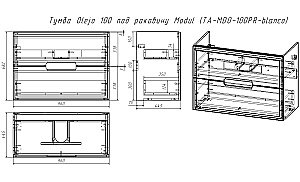 Тумба с раковиной Taliente Olejo 100 белый глянцевый для ванной в интернет-магазине Sanbest