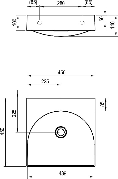 Раковина Ravak Lite XJX01345000 белый купить в интернет-магазине Sanbest