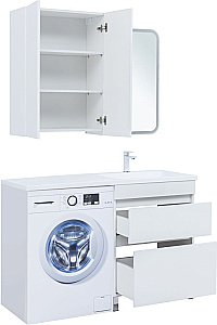 Тумба с раковиной Aquanet Вега 130 329125 белая для ванной в интернет-магазине Sanbest