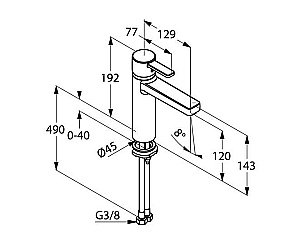 Смеситель для раковины Kludi Bozz 382650575 купить в интернет-магазине сантехники Sanbest