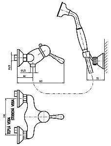 Смеситель для душа RAV-Slezak LABE L081.5/2SM купить в интернет-магазине сантехники Sanbest