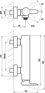 Смеситель для душа Ravak Puri X070187 черный матовый купить в интернет-магазине сантехники Sanbest