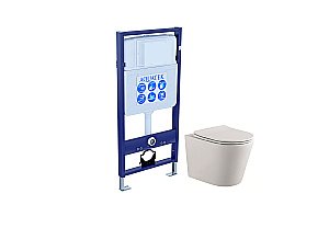 Унитаз с инсталляцией Aquatek Вега SET AQUATEK ВЕГА белый, с крышкой микролифт, безободковый купить в интернет-магазине Sanbest