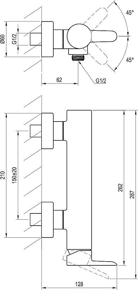 Смеситель для душа Ravak Puri X070187 черный матовый купить в интернет-магазине сантехники Sanbest