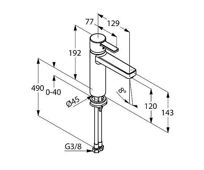 Смеситель для раковины Kludi Bozz 382650575 купить в интернет-магазине сантехники Sanbest
