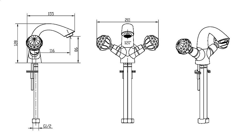 Смеситель для раковины Boheme Imperiale Presente 331 купить в интернет-магазине сантехники Sanbest