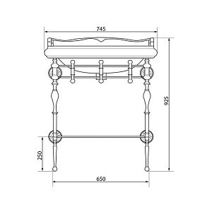 Консоль с раковиной Caprigo Concol 7060/73 Хром для ванной в интернет-магазине сантехники Sanbest