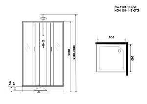 Душевая кабина Niagara Classic NG-1101-14BKT 90x90 купить в интернет-магазине Sanbest