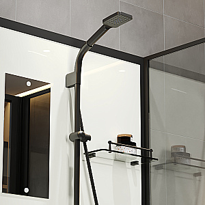 Душевая кабина Niagara Standart ST90/15Q/BL/BK 90х90 без крыши, профиль черный матовый/стекло прозрачное купить в интернет-магазине Sanbest