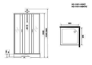 Душевая кабина Niagara Classic NG-1101-14BKT 90x90 купить в интернет-магазине Sanbest
