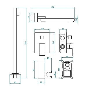 Душевая система RGW Shower Panels SP-6143-01 50140801-01 хром купить в интернет-магазине сантехники Sanbest