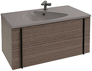 Тумба с раковиной Jacob Delafon NOUVELLE VAGUE EB3035 120 фактурный дуб/раковина серая для ванной в интернет-магазине Sanbest