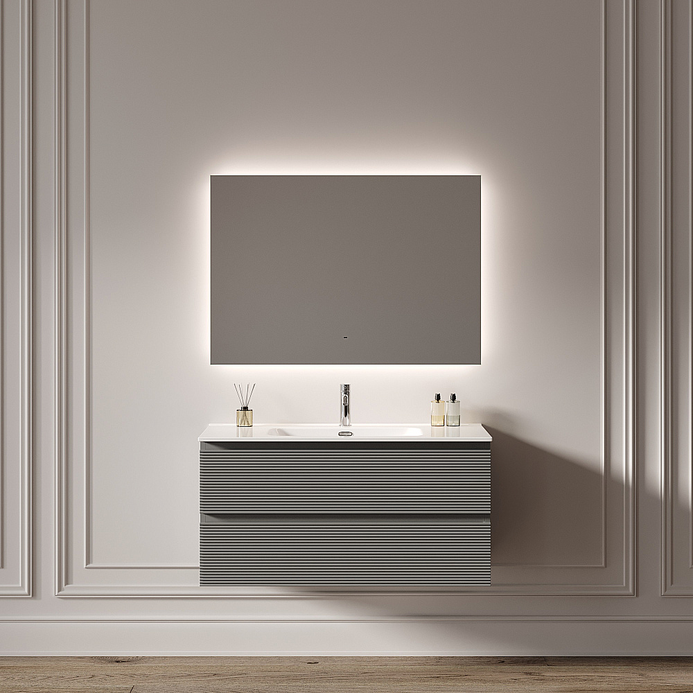 Зеркало с подсветкой Sancos Square 2.0 SQ2.900 90х70 в ванную от интернет-магазине сантехники Sanbest