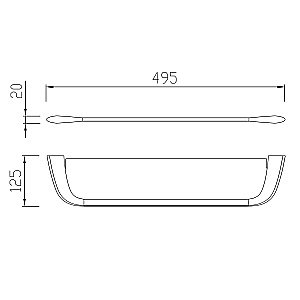 Полка стеклянная ABBER Nord AA1555SP сатин купить в интернет-магазине сантехники Sanbest