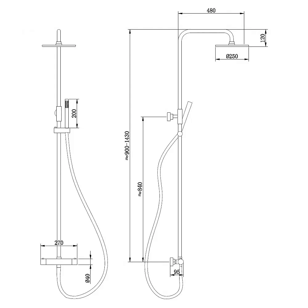 Душевая система ABBER Wasser Kreis AF8160MRGL розовое золото матовое купить в интернет-магазине сантехники Sanbest