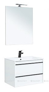 Тумба с раковиной Aquanet Lino 70 белый матовый для ванной в интернет-магазине Sanbest