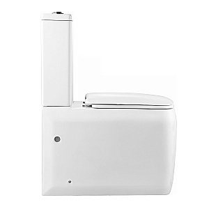 Напольный унитаз-компакт Black&White Gravity 7790WX безободковый, слив-торнадо, с крышкой микролифт, с бачком, белый глянцевый купить в интернет-магазине Sanbest