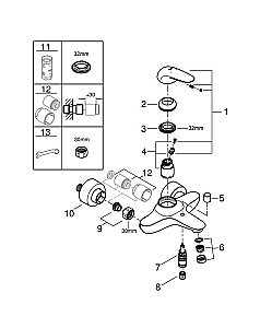 Смеситель для ванны Grohe Eurostyle New 23726003 хром купить в интернет-магазине сантехники Sanbest
