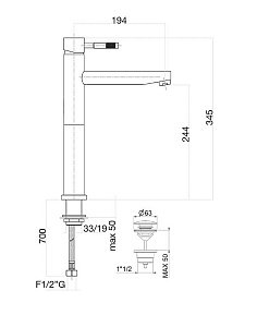 Смеситель для раковины Webert Rimini RI831402010 золото купить в интернет-магазине сантехники Sanbest