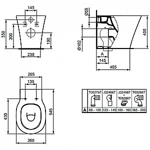 Унитаз приставной Ideal Standard Connect Air E004201 белый, безободковый купить в интернет-магазине Sanbest