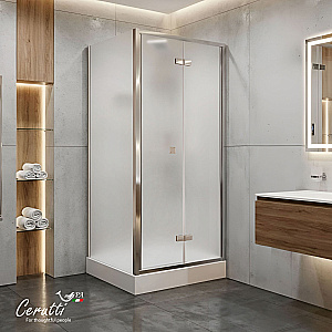 Душевая кабина Ceruttispa BELLA 90F 90x90 стекло матовое/профиль черный матовый купить в интернет-магазине Sanbest