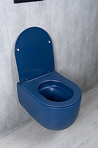 Унитаз подвесной GID Tr2133TF-BUM 62301Y безободковый, слив торнадо, с крышкой микролифт, синий матовый купить в интернет-магазине Sanbest