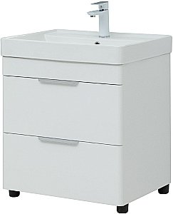 Тумба с раковиной Aquanet Ирис new 60 напольная белый глянец для ванной в интернет-магазине Sanbest