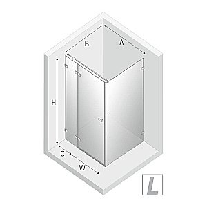 Душевой уголок NEW TRENDY AVEXA GOLD BRUSHED 100x120 стекло прозрачное/профиль золото купить в интернет-магазине Sanbest