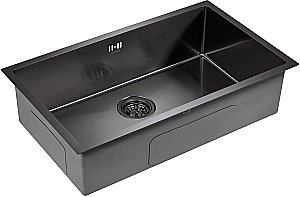 Кухонная мойка Paulmark Gerberg 74 Uni PM257444-GM вороненая сталь купить в интернет-магазине сантехники Sanbest