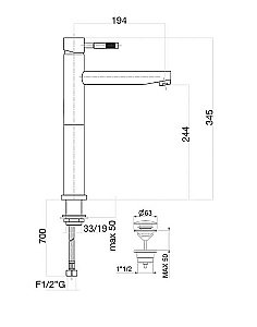 Смеситель для раковины Webert Rimini RI831402010 золото купить в интернет-магазине сантехники Sanbest
