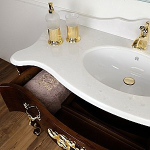 Тумба с раковиной Migliore Virginia 139 темный орех для ванной в интернет-магазине Sanbest