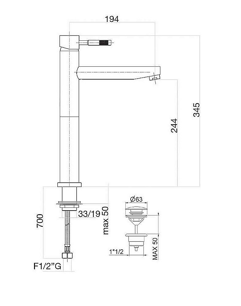 Смеситель для раковины Webert Rimini RI831402010 золото купить в интернет-магазине сантехники Sanbest