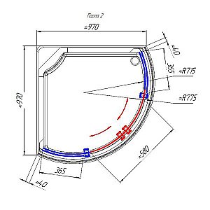 Душевая кабина Радомир Паола 2 103х103 1-05-6-0-0-0581 стекло матовое/профиль черный купить в интернет-магазине Sanbest